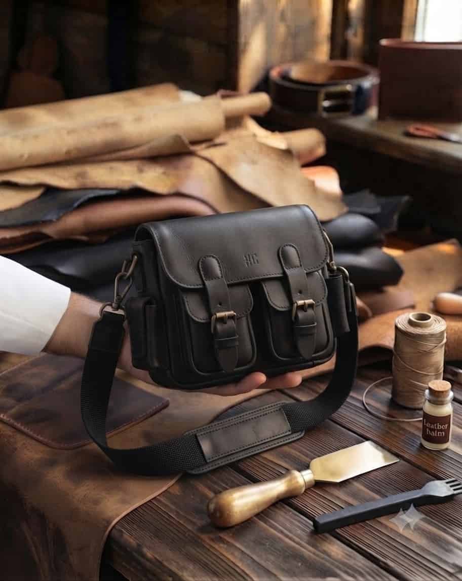 کیف دوشی مردانه چرم اصل با طراحی کاربردی برای آقایان